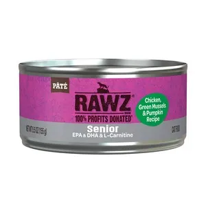 24/5.5oz Rawz Senior Chk,Green,Pump Cat - Food